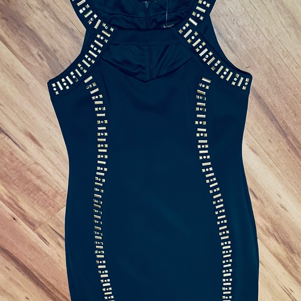 NWT Chaya Navy Dress w/Gold Accents
